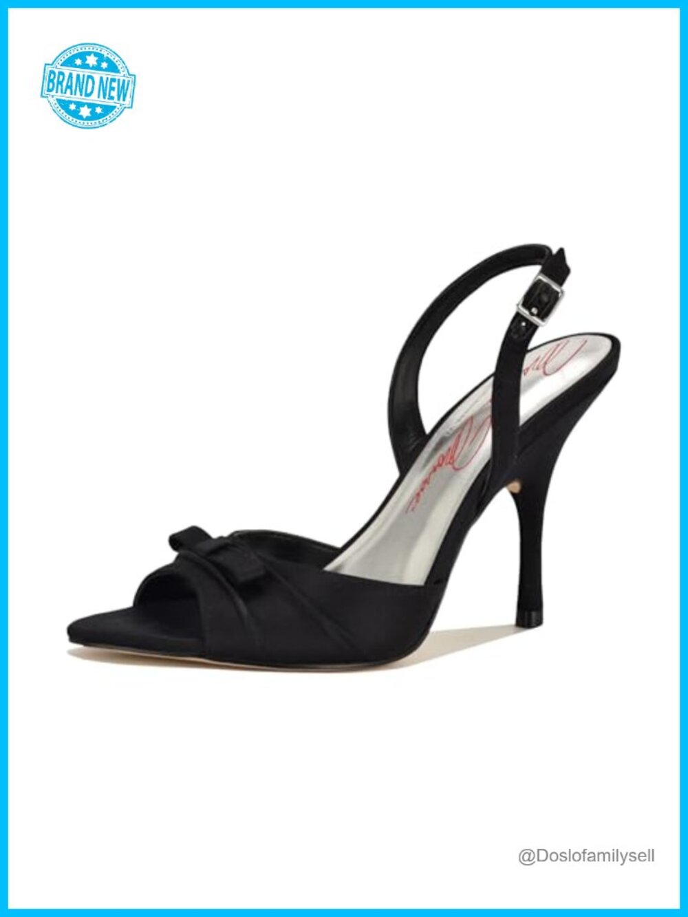 Nine West Vixxie Satin Heeled Sandal Pointy Toe Slingback Formal Dress